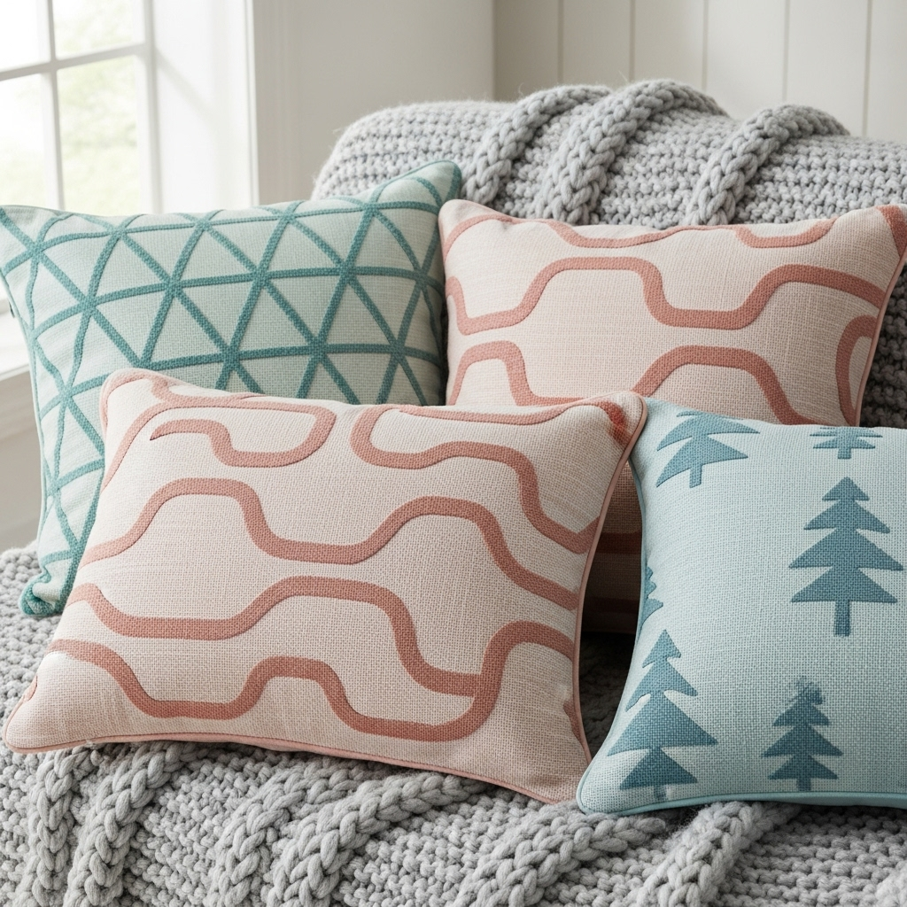 Nordic Cushions in soft pastel colors